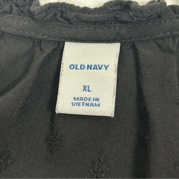 2 for$15 Old Navy Black Jack Open Neck Ruffled Relaxed Blouse - Picture 6 of 9